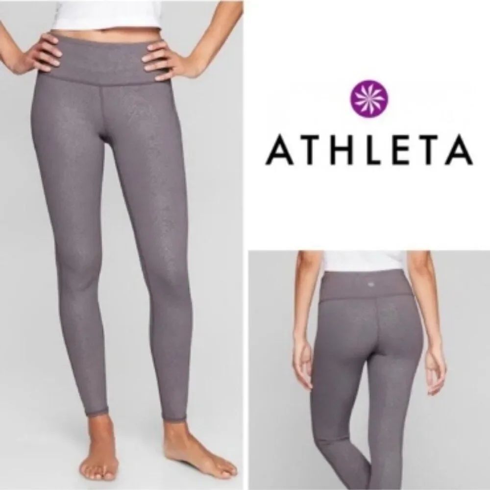 Like New! Athleta Serpent Chaturanga Snakeskin Print Leggings Gray Size M